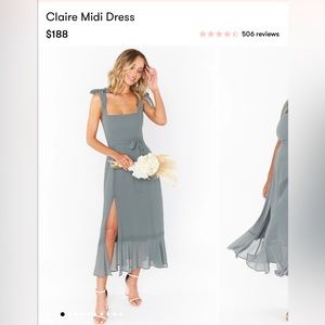 Show Me Your Mumu Claire Midi Dress size Small ~ Deep Sage Chiffon